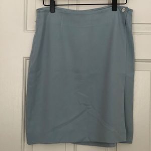 Tommy Bahama 100% Silk Handi-Wrap Skirt, Blue, Size 10